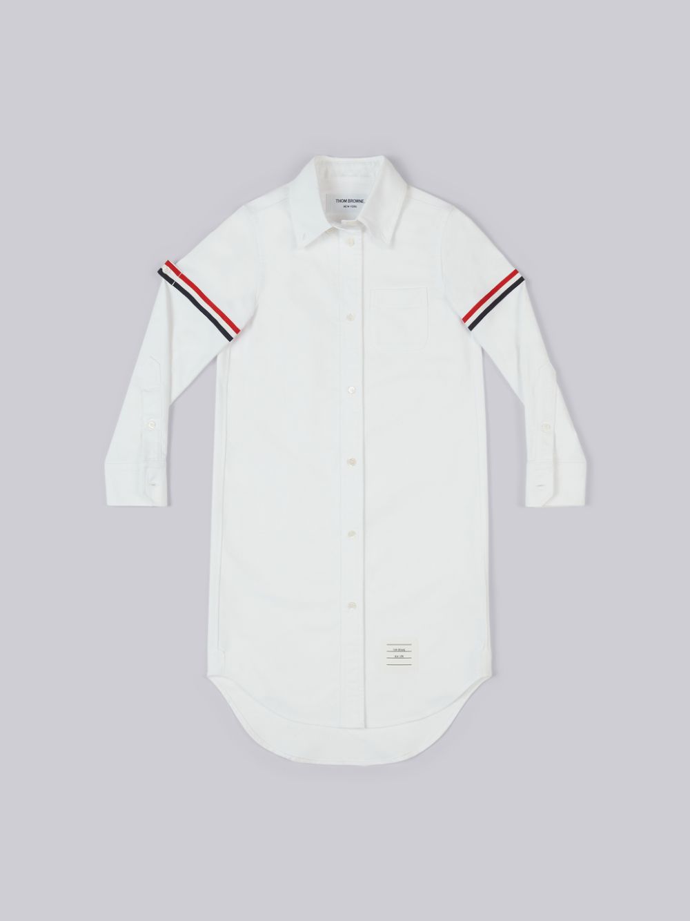 Thom Browne Oxford Knee Length Grosgrain Armband Shirt Kleid Mädchen Weiß | VTF21V22469