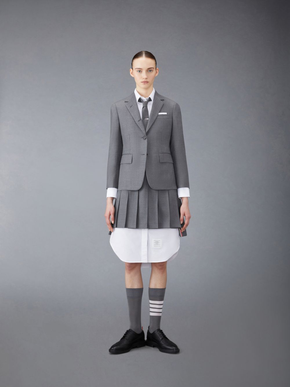 Thom Browne Oxford Stripe Shirt Kleid Damen Weiß | TOL93D74711