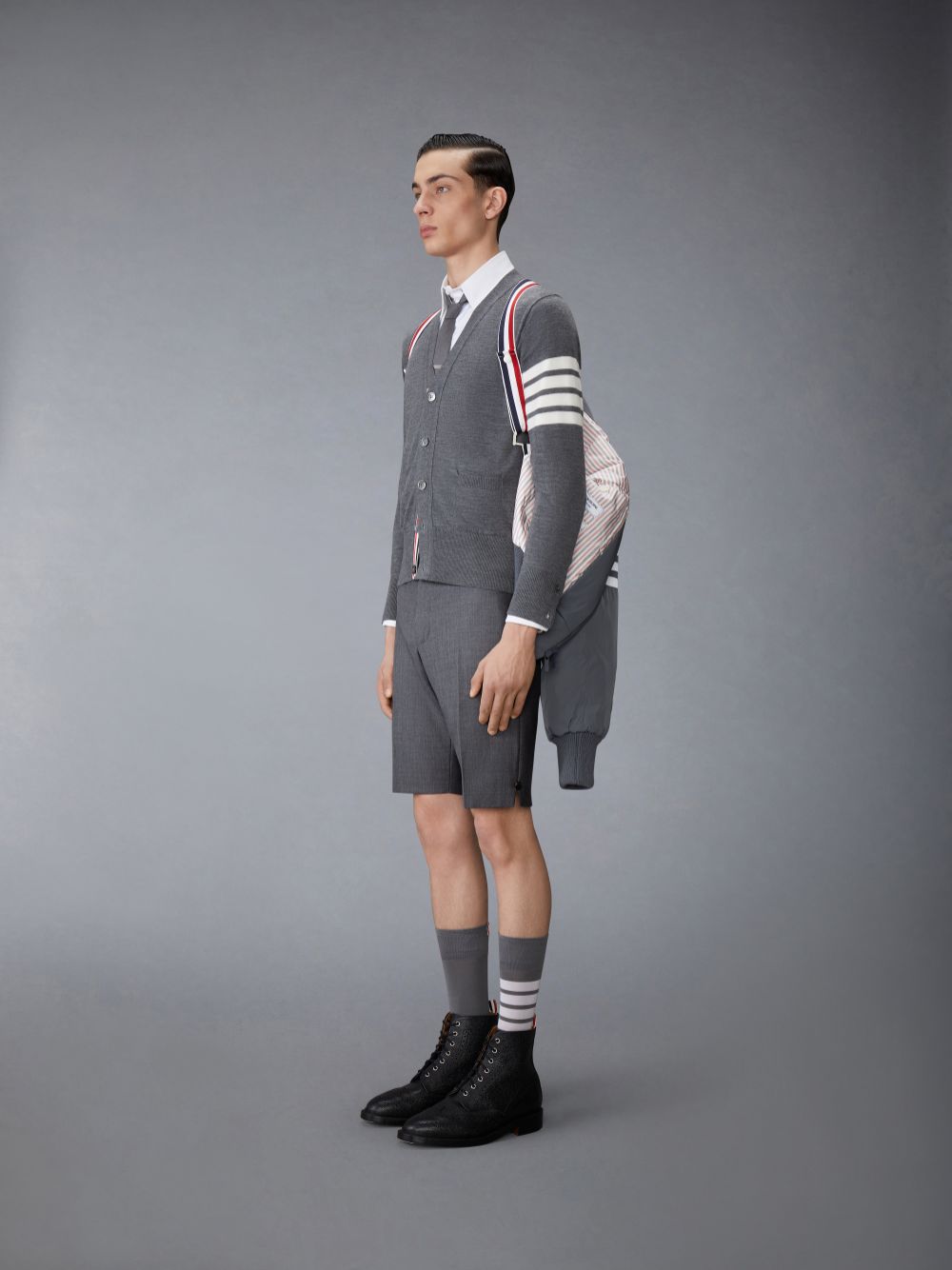Thom Browne POLY TWILL 4-BAR OVERSIZED BLOUSON Jacken Herren Grau | VVT58G90564