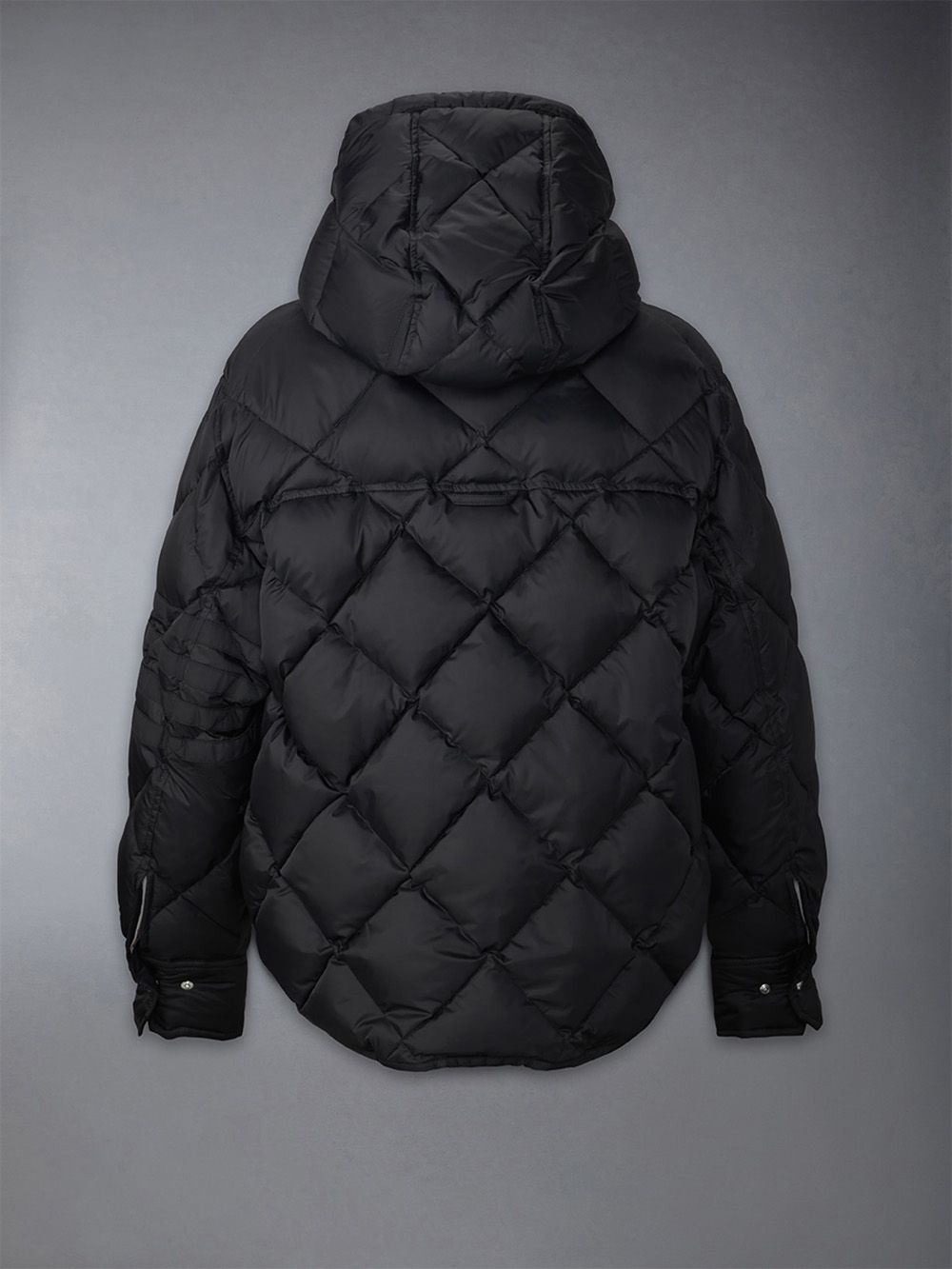 Thom Browne Patch Pocket 4-bar Hooded Downfill Jacken Damen Schwarz | KYQ66U04504