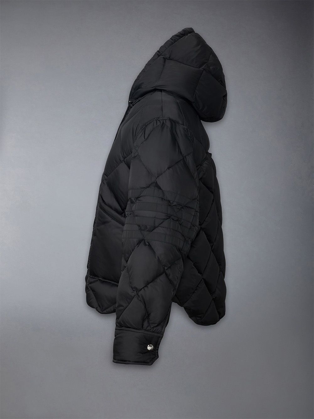 Thom Browne Patch Pocket 4-bar Hooded Downfill Jacken Damen Schwarz | KYQ66U04504