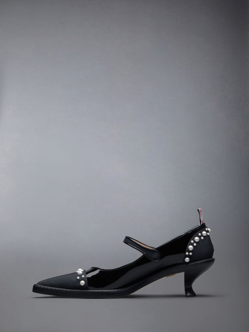 Thom Browne Pearled Patent John Brogue Schuhe Damen Schwarz | DKJ59C42693