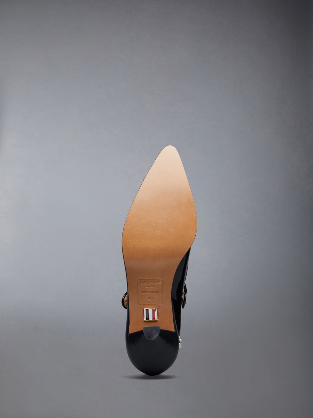 Thom Browne Pearled Patent John Brogue Schuhe Damen Schwarz | DKJ59C42693
