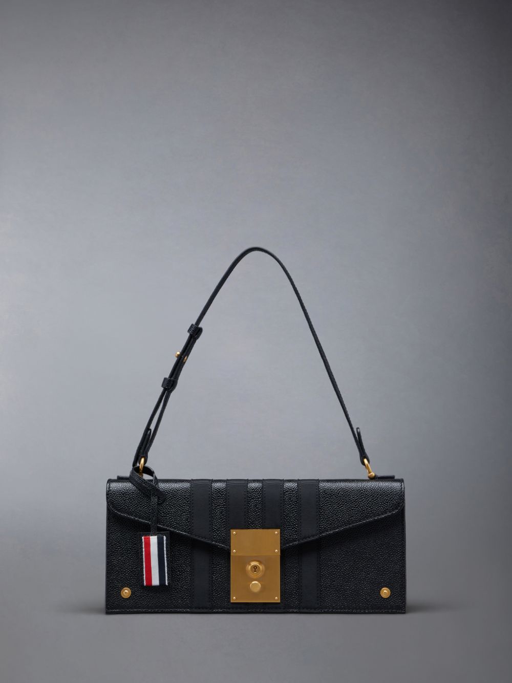 Thom Browne Pebble Grain 4-Bar Mrs.uette Unterarmtasche-Taschen Damen Schwarz | RCL79G06345
