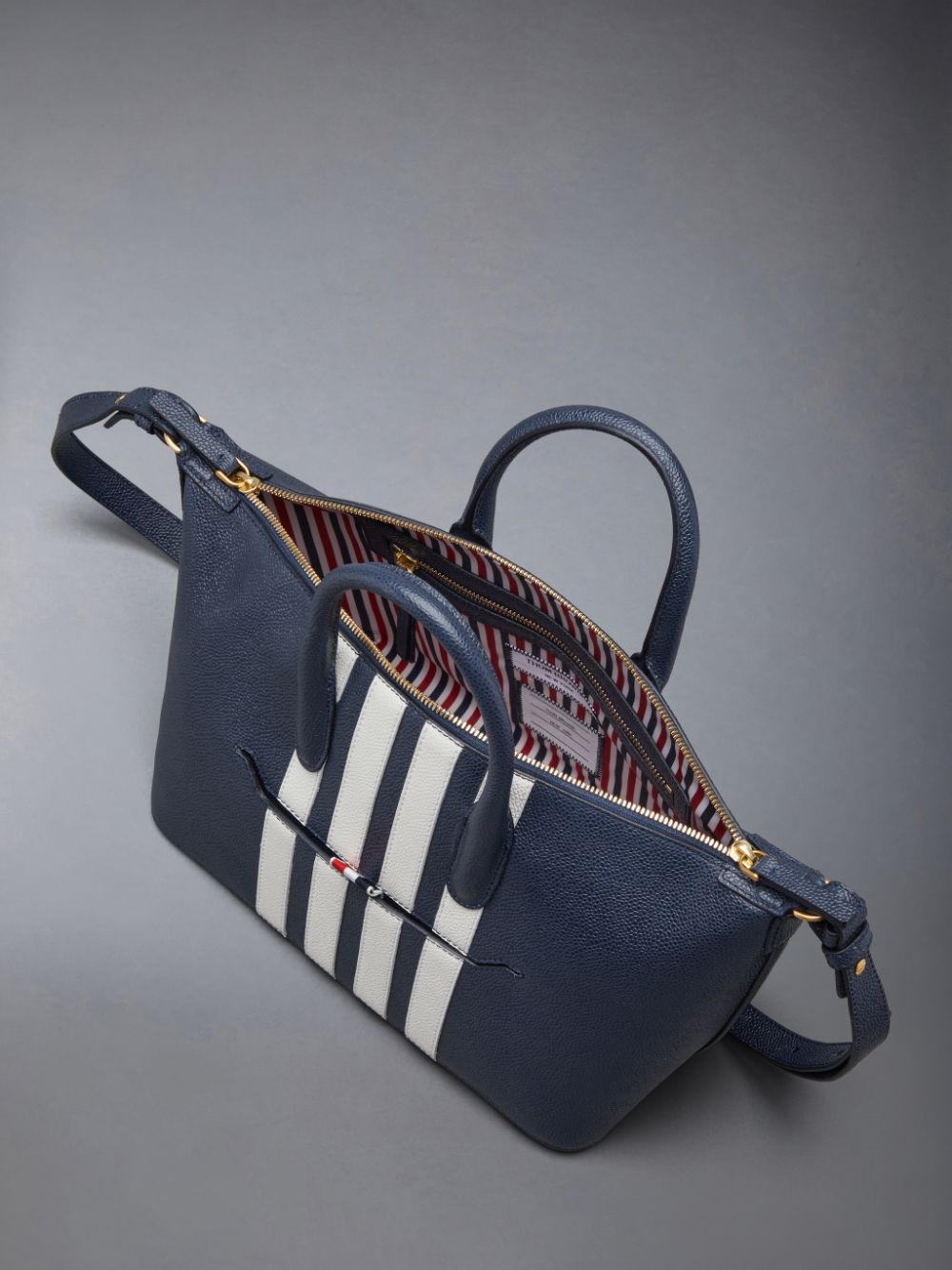 Thom Browne Pebble Grain 4-Bar Small Duffle Tasche Damen Blau | LHP83M03404