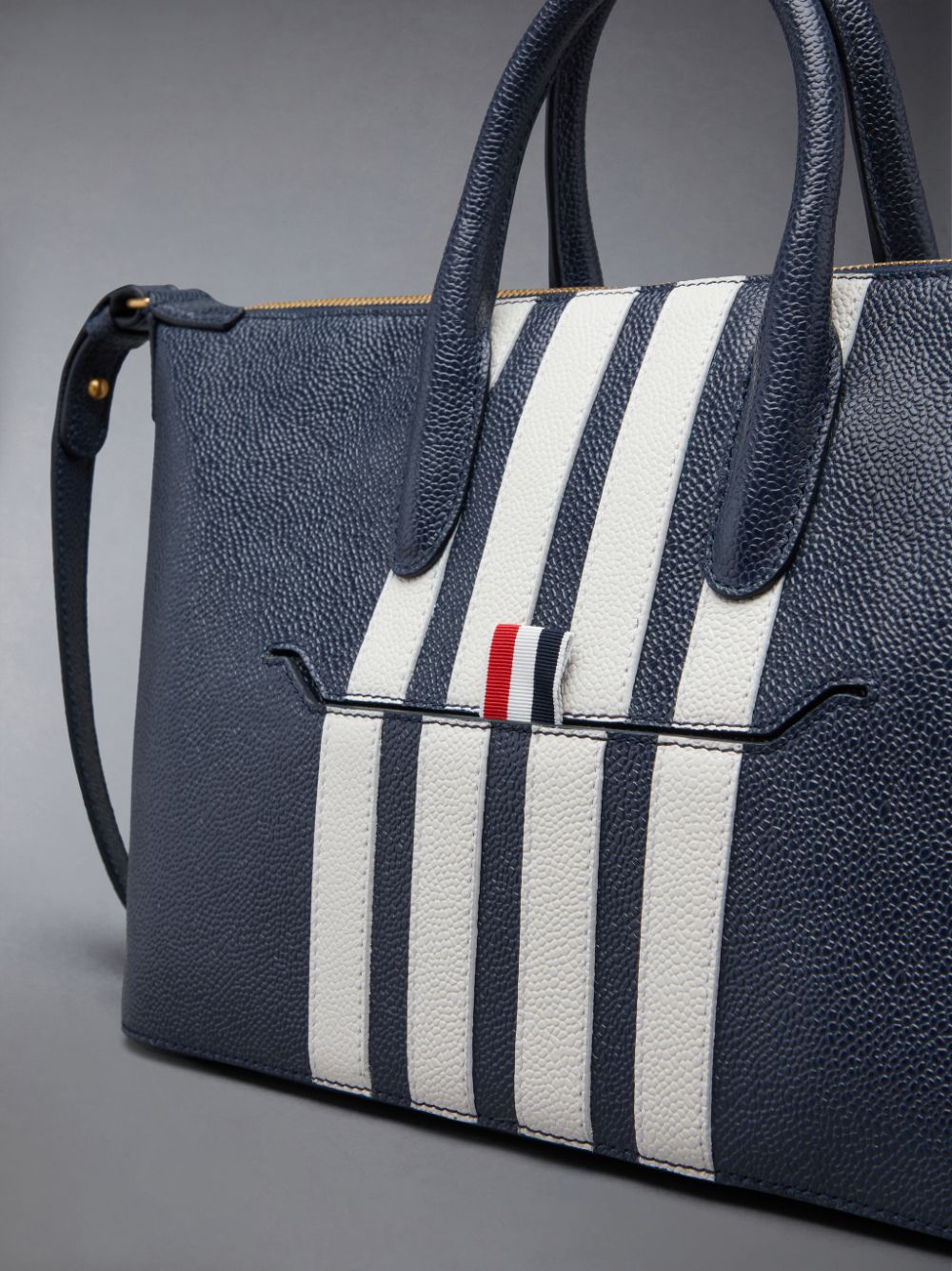 Thom Browne Pebble Grain 4-Bar Small Duffle Tasche Damen Blau | LHP83M03404