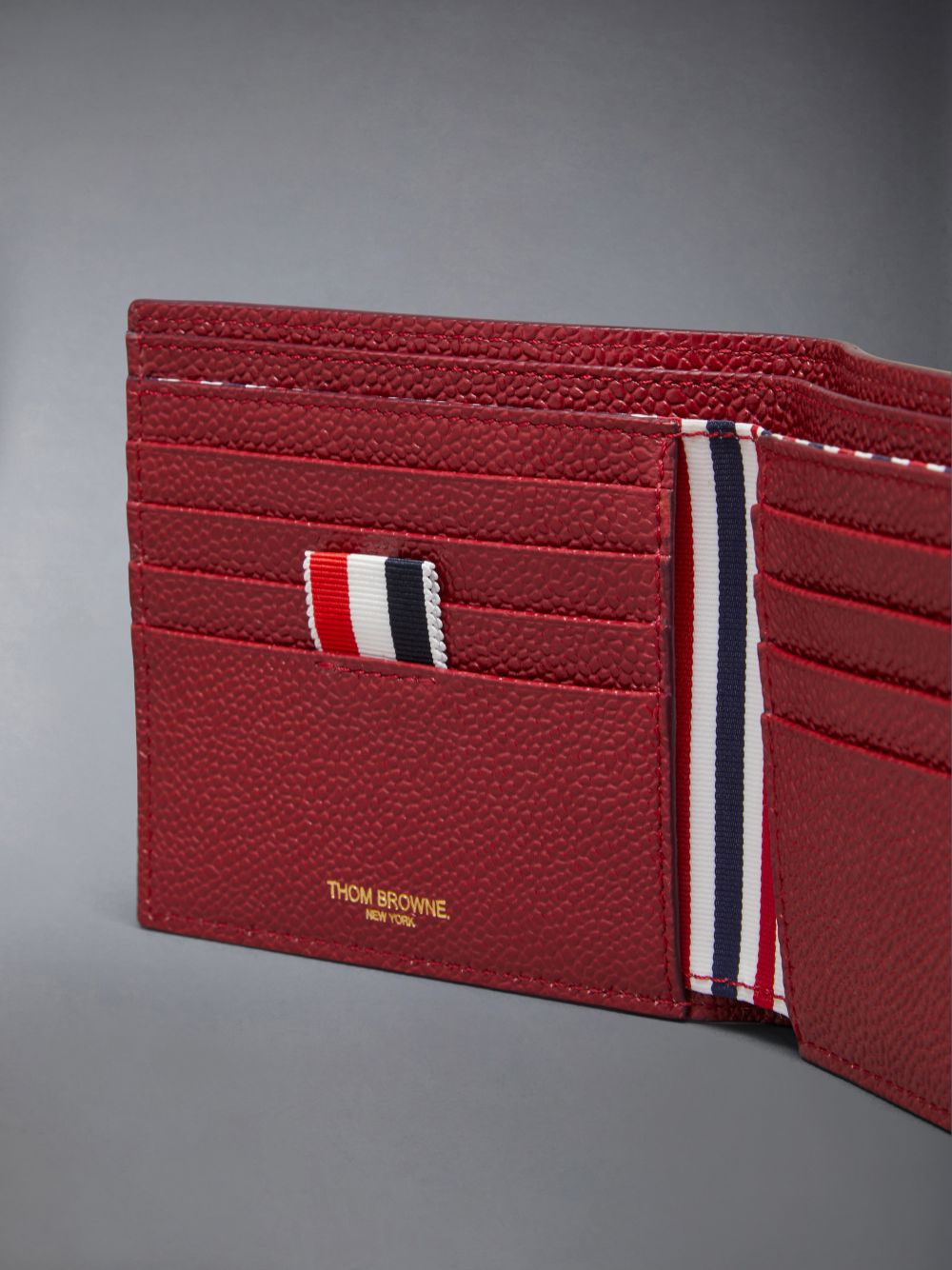 Thom Browne Pebble Grain Bifold Geldbörse Damen Rot | HDE03U97650