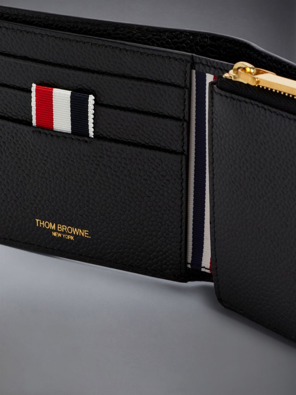 Thom Browne Pebble Grain Coin Purse Bifold Geldbörse Damen Schwarz | GSK13C29093