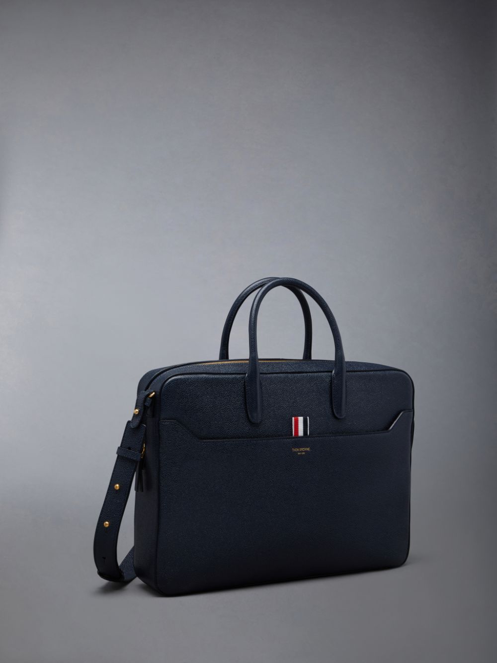 Thom Browne Pebble Grain Leather Geschäftstaschen Damen Blau | RBQ38E38466