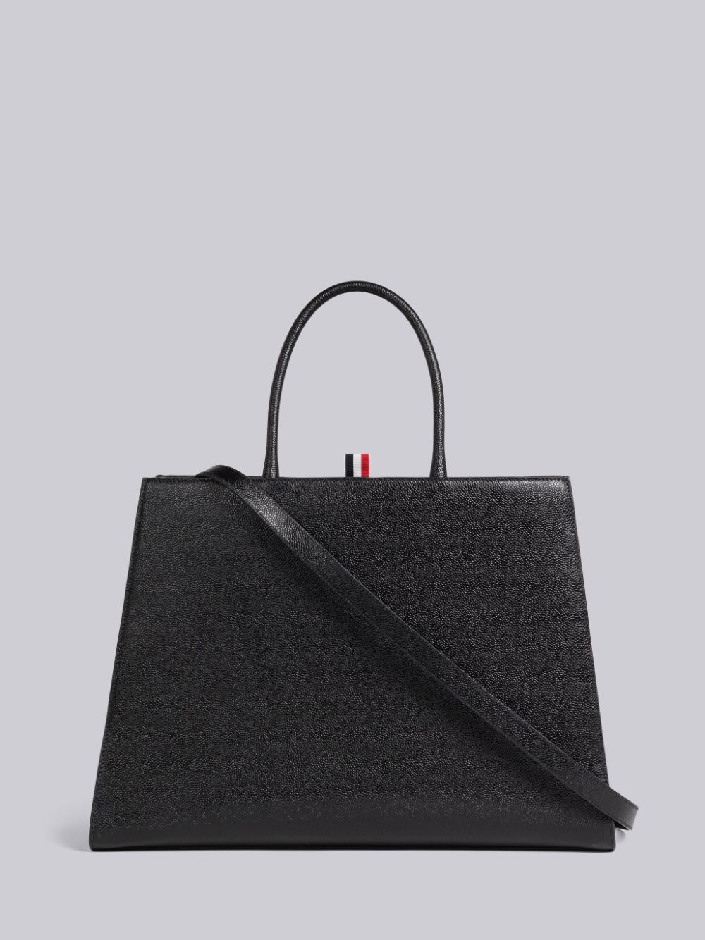 Thom Browne Pebble Grain Leather Large Trapeze Tragetaschen Herren Schwarz | ZKO27V63346