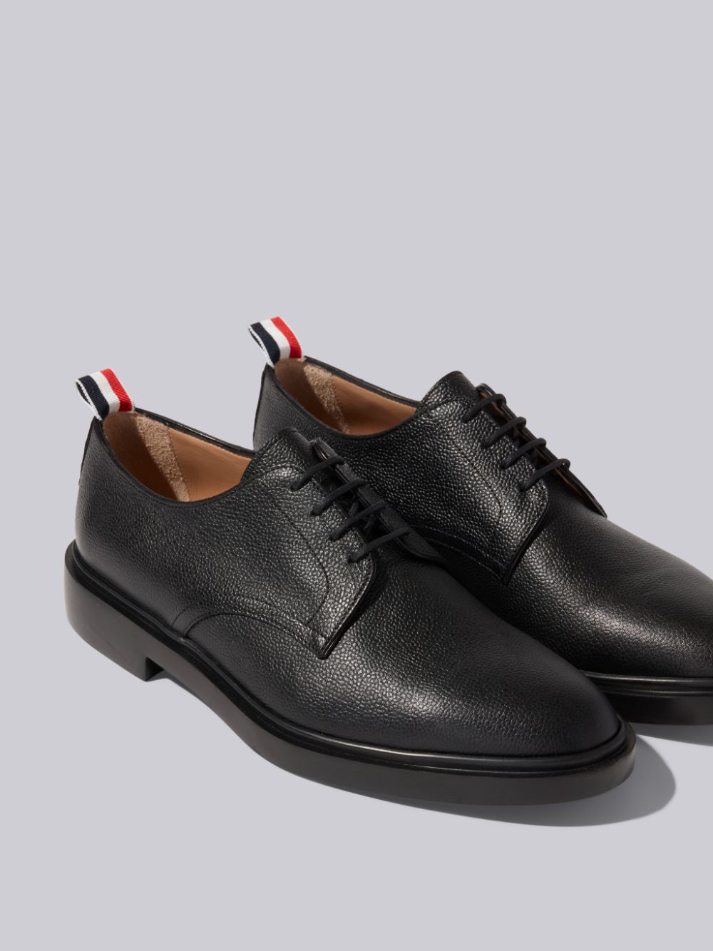 Thom Browne Pebble Grain Leather Lightweight Rubber Sole Derby Oxford Schuhe Herren Schwarz | WUM16V40026