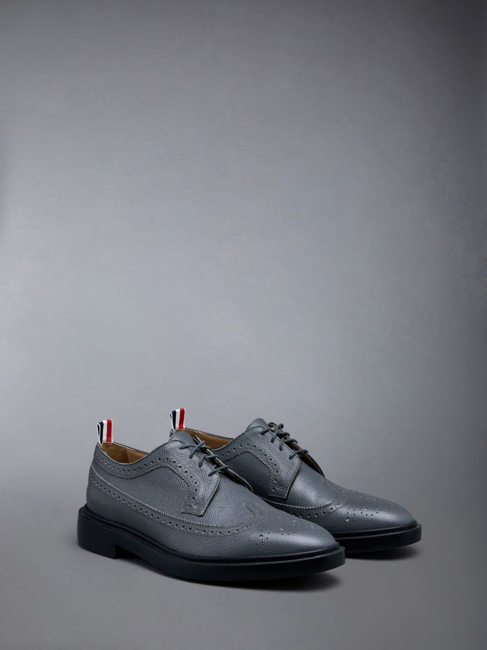 Thom Browne Pebble Grain Leather Longwing Brogue Schuhe Herren Grau | LPB22Y48311