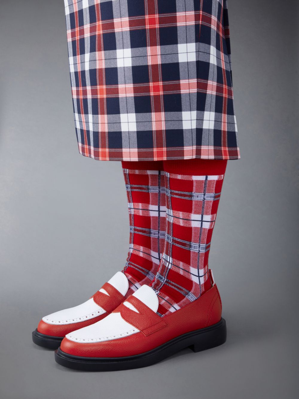 Thom Browne Pebble Grain Leather Penny Halbschuhe Damen Rot | LQE11Q93870