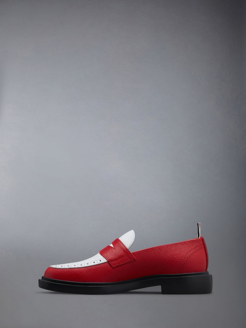 Thom Browne Pebble Grain Leather Penny Halbschuhe Damen Rot | LQE11Q93870