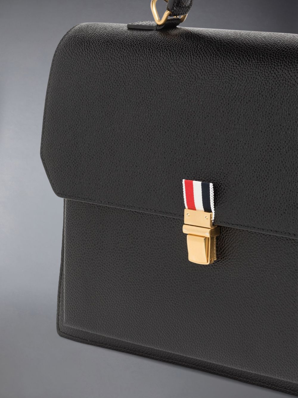 Thom Browne Pebble Grain Leather Top Handle School Tragetaschen Damen Schwarz | DXZ21C66915