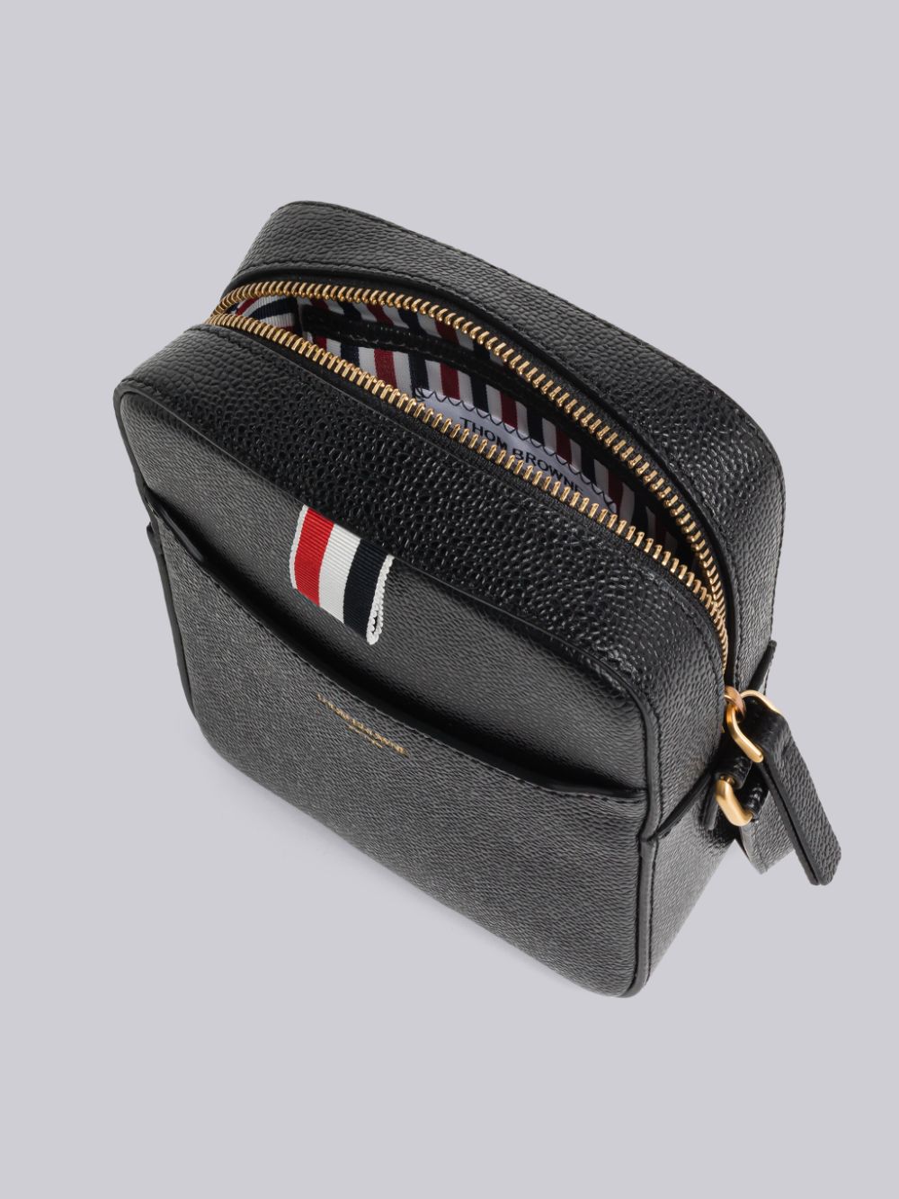 Thom Browne Pebble Grain Leather Vertical Camera Werkzeugtaschen Herren Schwarz | CIE60U39143