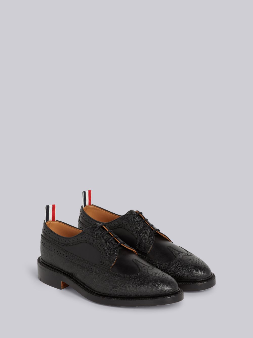 Thom Browne Pebbled Calfskin Mix Longwing Brogue Schuhe Herren Schwarz | FFZ30Z39658