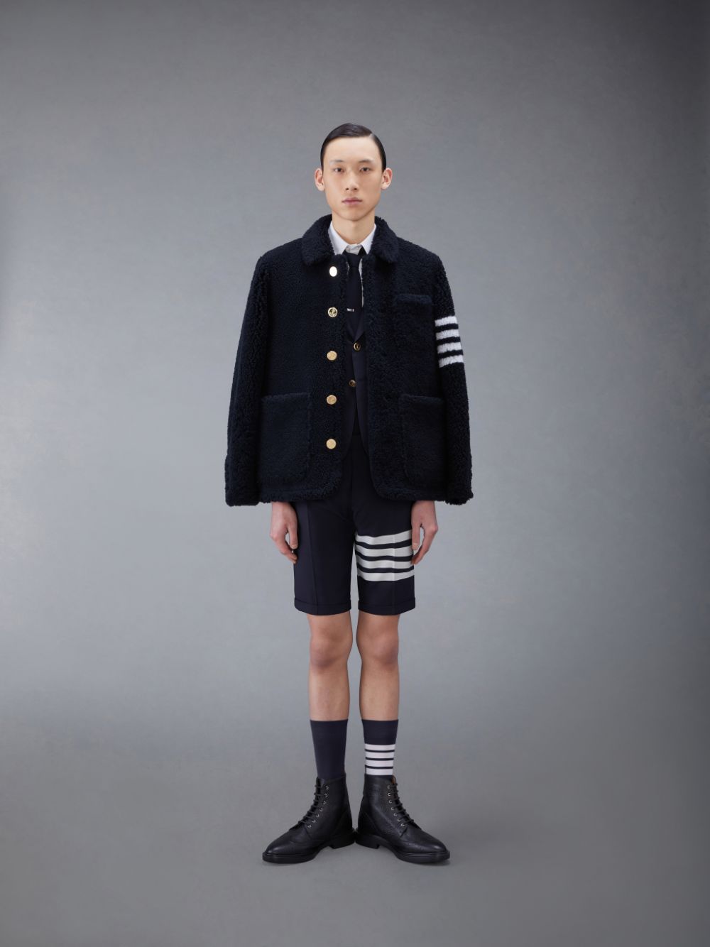 Thom Browne Plain Weave 4-Bar High Armhole Sport Mäntel Herren Blau | RMN60Y80954