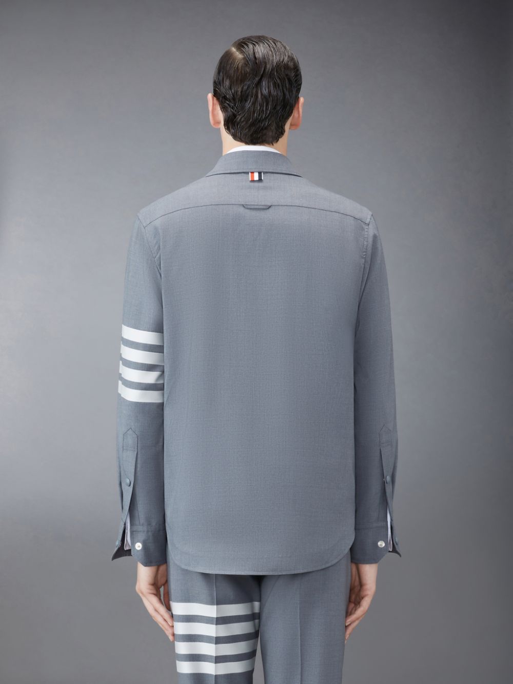 Thom Browne Plain Weave 4-Bar Jacket Hemd Herren Grau | BSZ52N66911