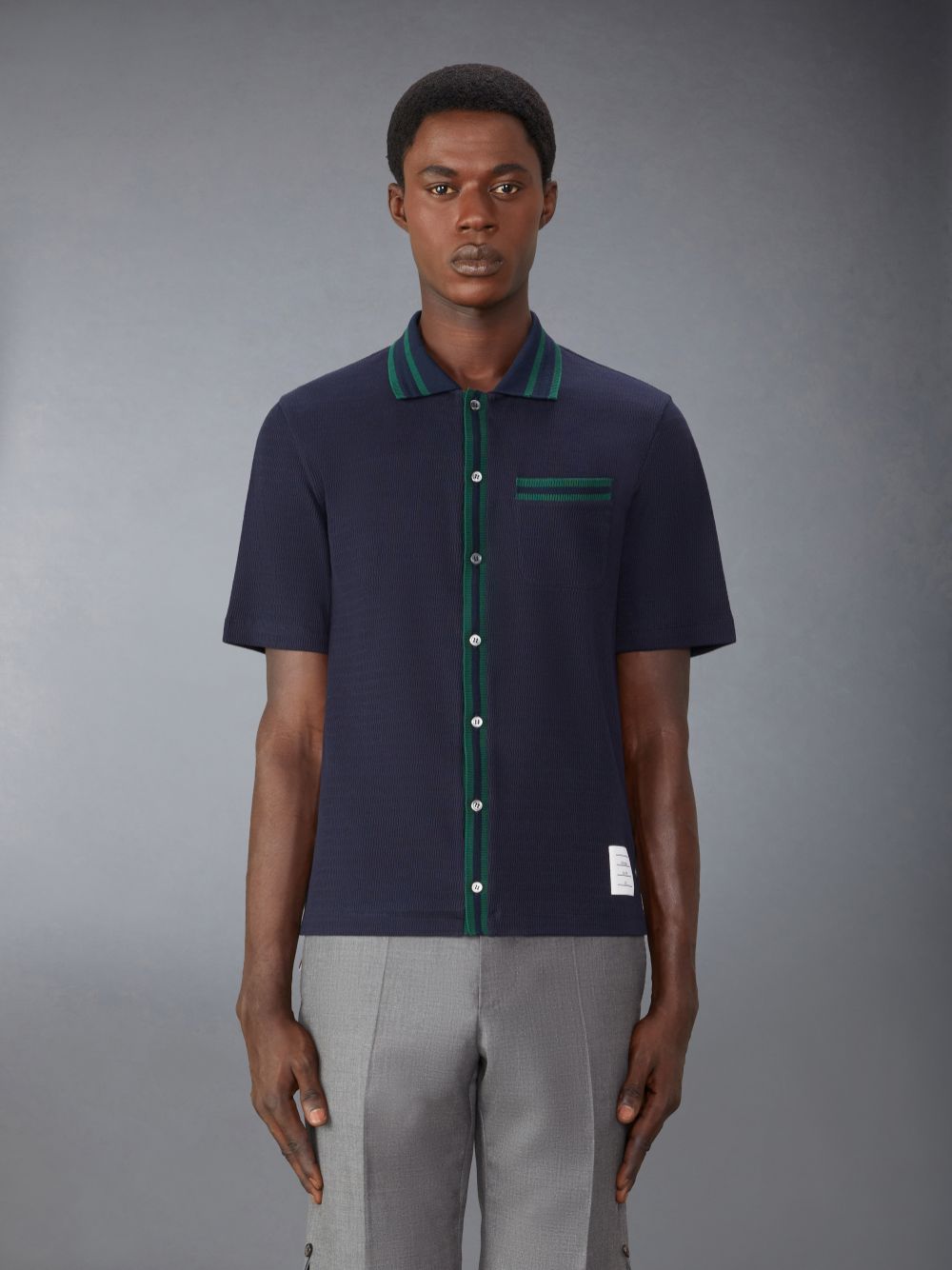 Thom Browne Pointelle Cotton Hemd Herren Blau | WEG58M52989