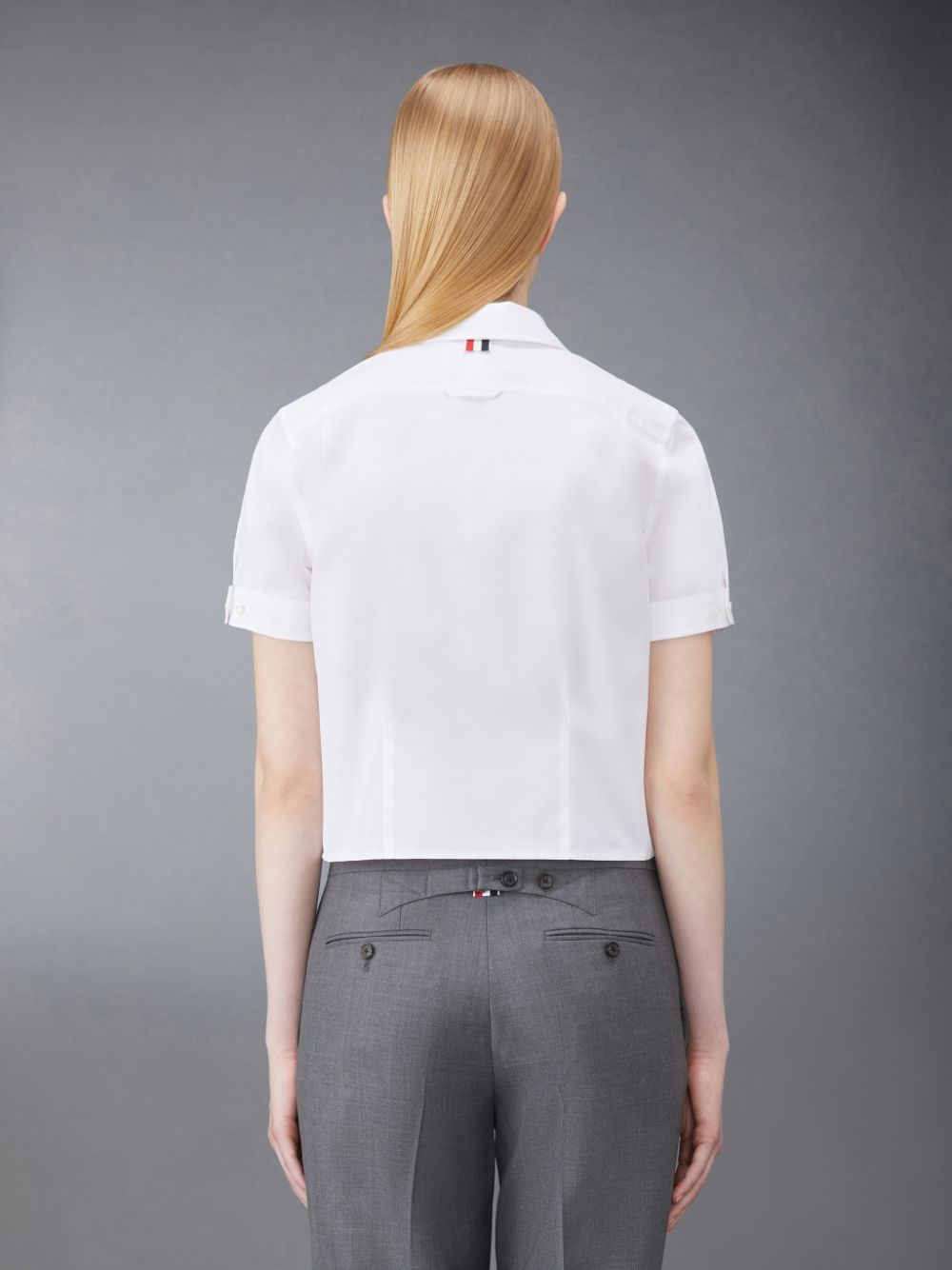 Thom Browne Poplin Short Sleeve Tucked Hemd Damen Weiß | FSF63L36590