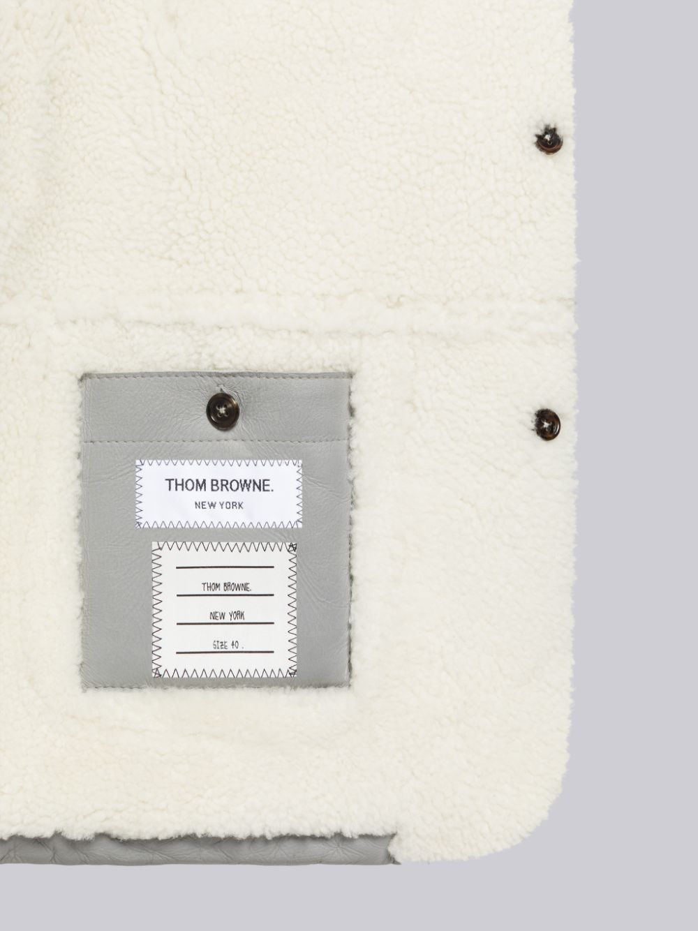 Thom Browne Reversed Shearling 4-Bar Round Collar Jacken Damen Grau | JWV07X40294