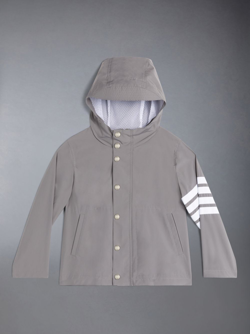 Thom Browne Ripstop 4-Bar Rain Jacken Jungen Grau | ZWH38S49017