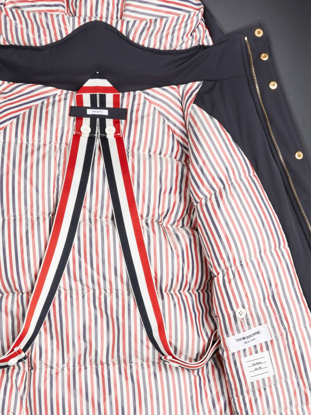 Thom Browne Ripstop Armband Oversized Football Parka Mädchen Blau | NQV07A05438