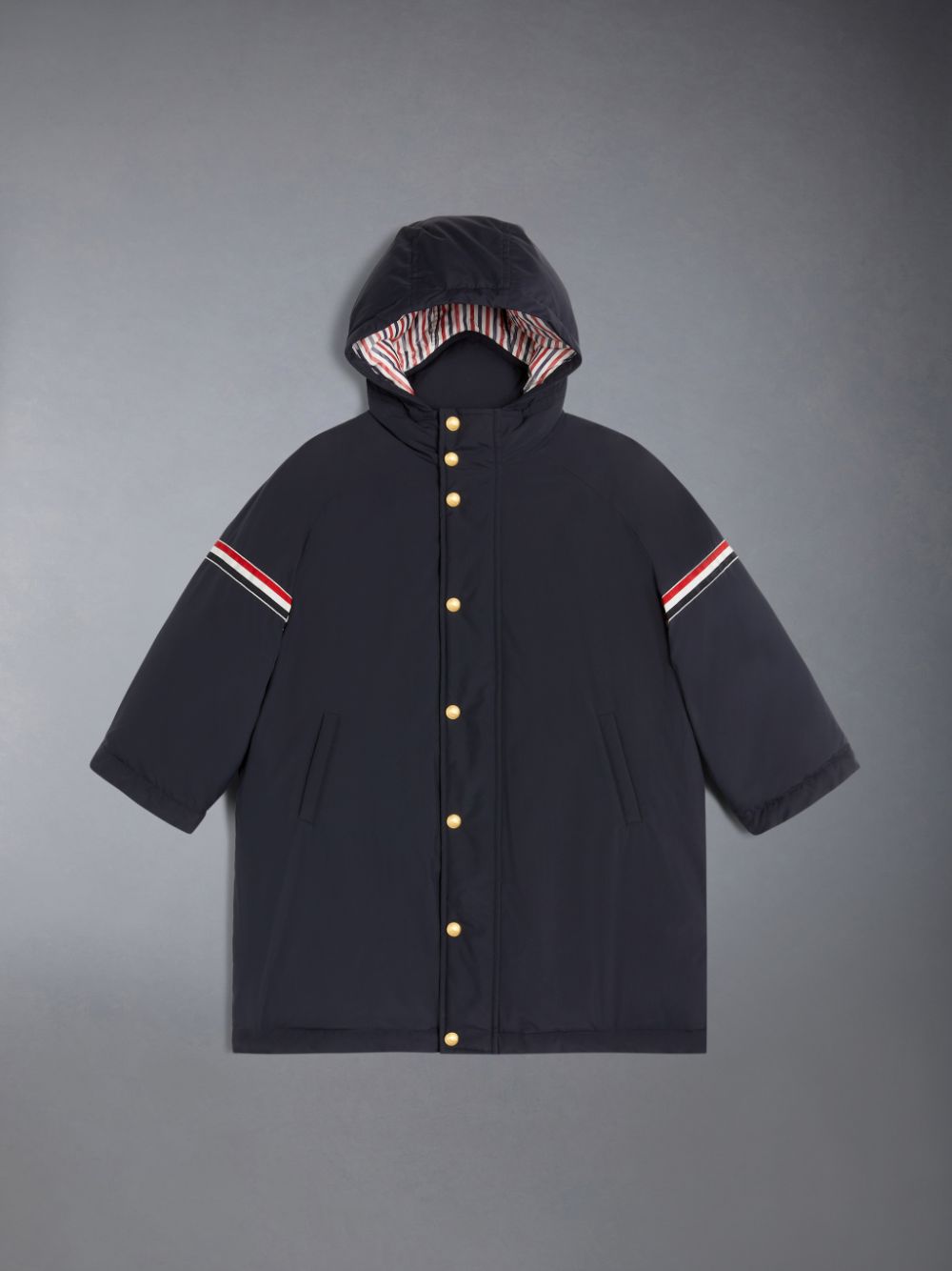 Thom Browne Ripstop Armband Oversized Football Parka Mädchen Blau | NQV07A05438