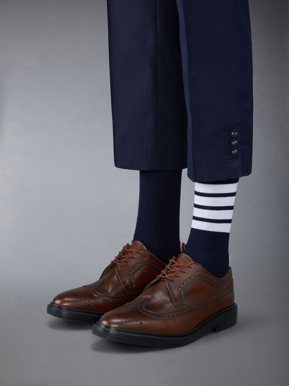 Thom Browne Rubber Sole Classic Longwing Brogue Schuhe Herren Braun | XGH74S68801