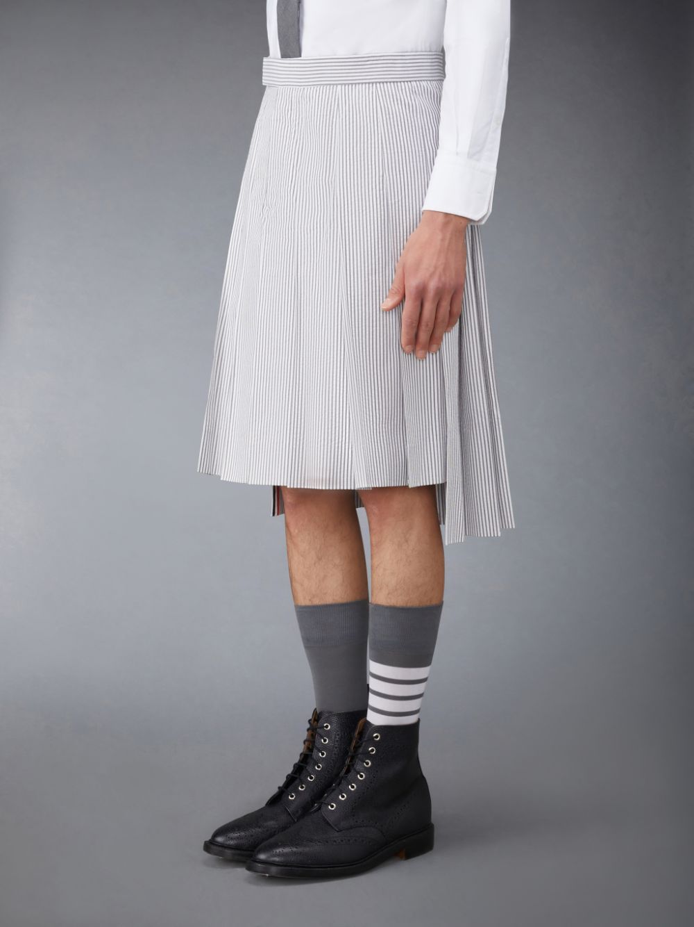 Thom Browne Seersucker Classic Pleated Röcke Herren Grau | TRC12L77024