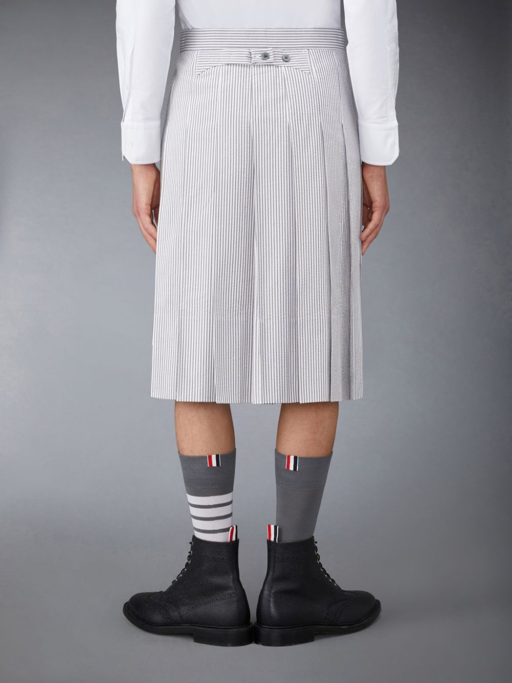 Thom Browne Seersucker Classic Pleated Röcke Herren Grau | TRC12L77024