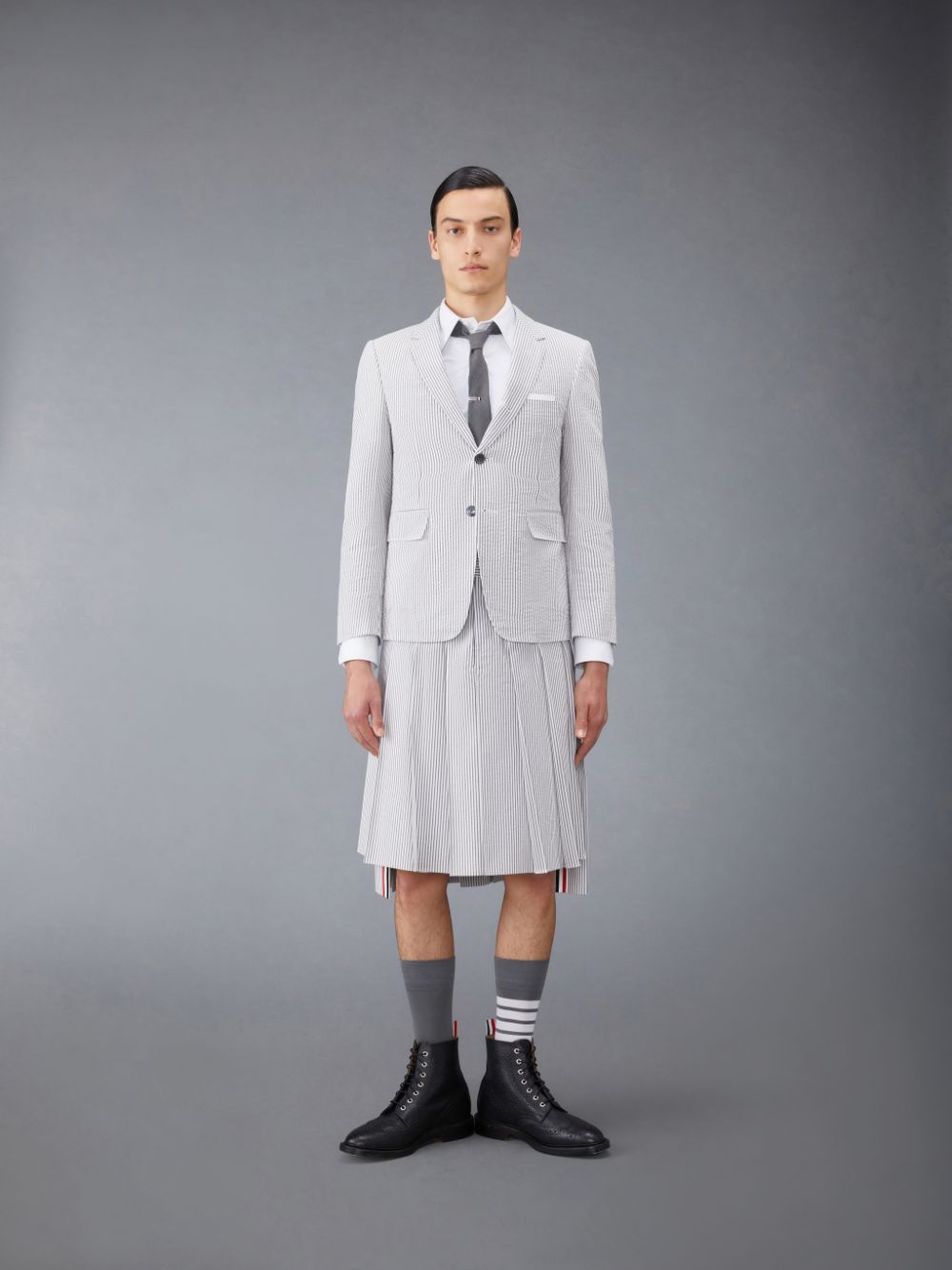 Thom Browne Seersucker Classic Pleated Röcke Herren Grau | TRC12L77024