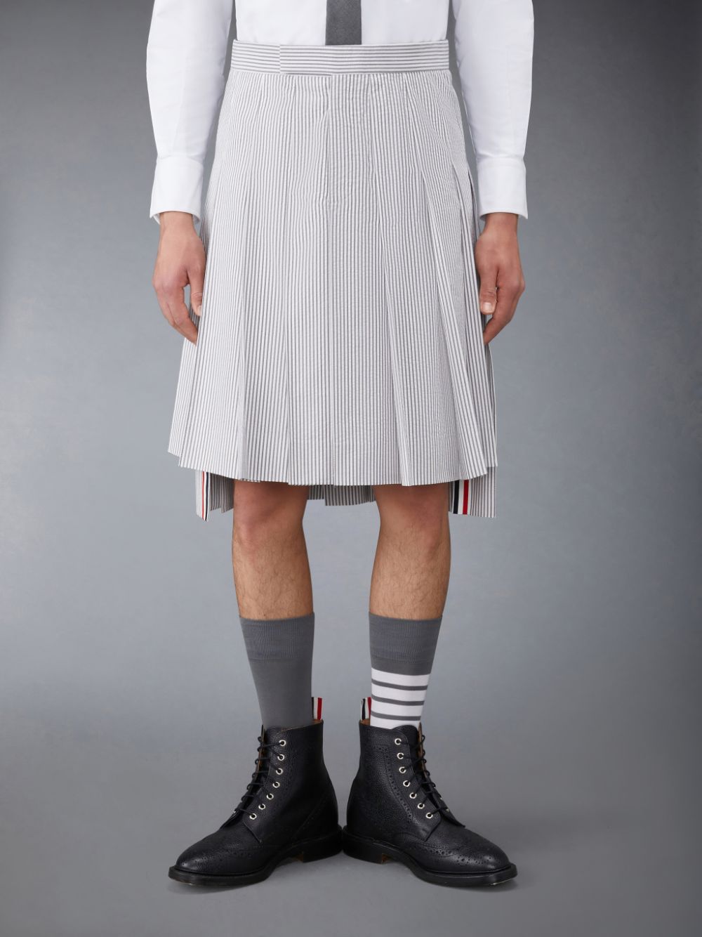 Thom Browne Seersucker Classic Pleated Röcke Herren Grau | TRC12L77024