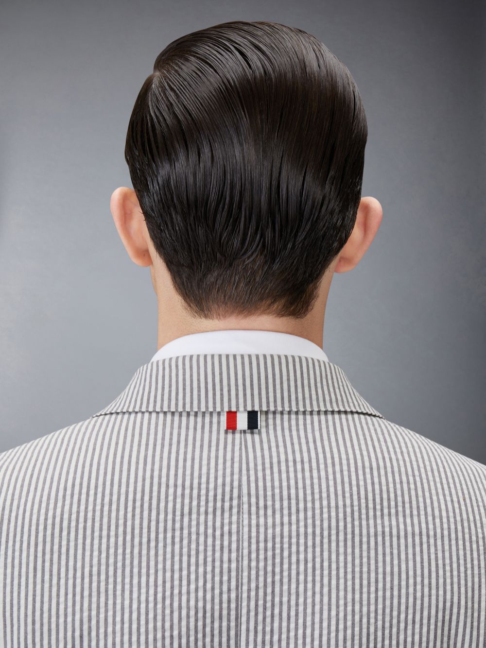 Thom Browne Seersucker Classic Sport Mäntel Herren Weiß | FVG92S90852