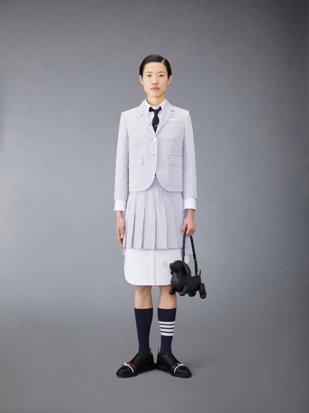 Thom Browne Seersucker Pleated Mini Röcke Damen Blau | OAI36F79723