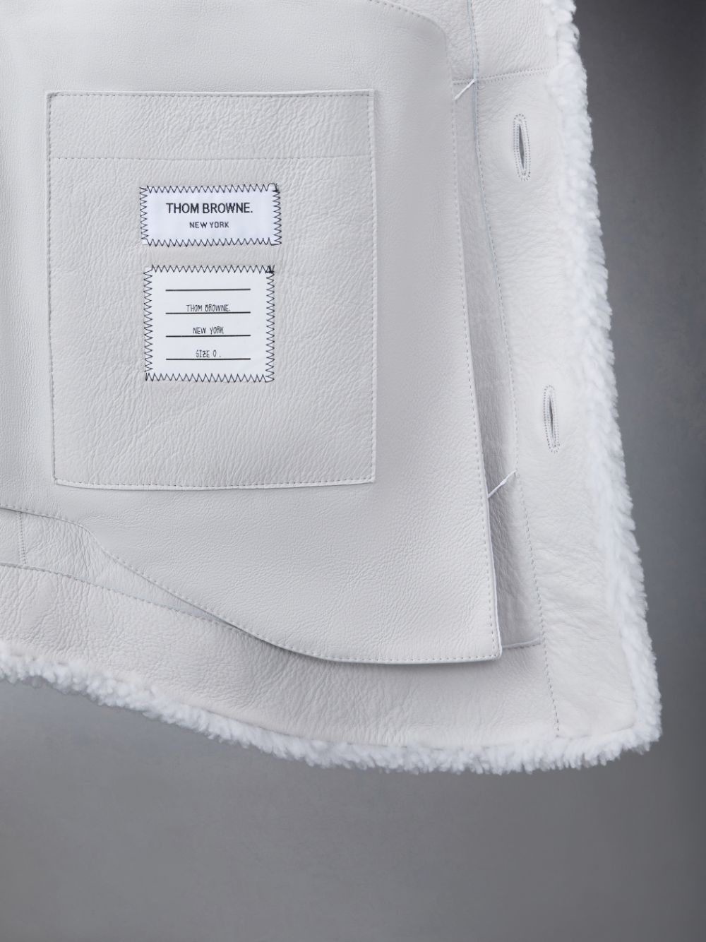 Thom Browne Shearling 4-Bar Oversized Shirt Jacken Herren Weiß | NTY13E14366