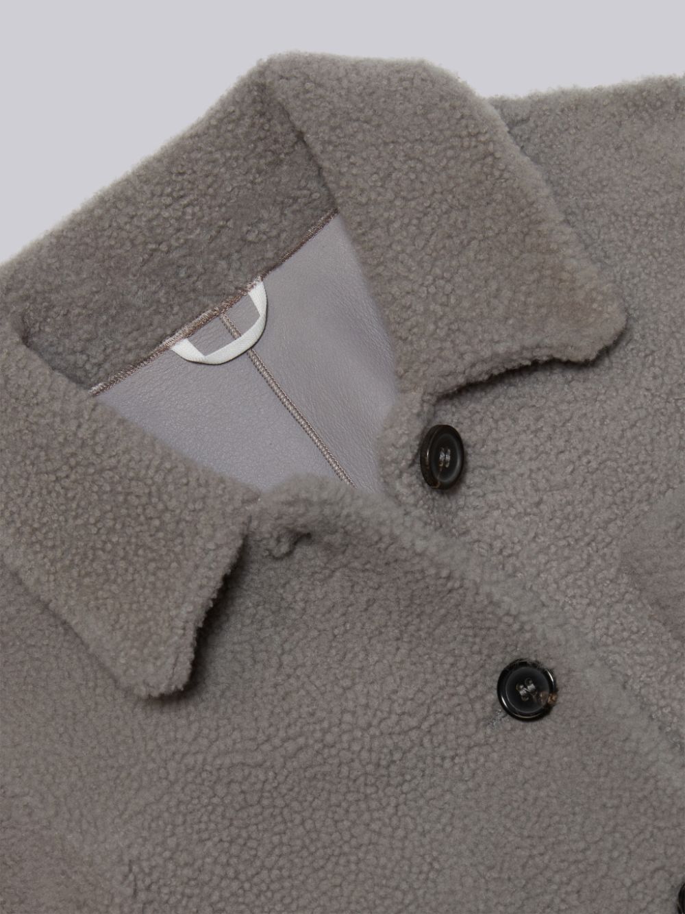 Thom Browne Shearling 4-Bar Patch Pocket Button Jacken Jungen Grau | YDL21Q95869