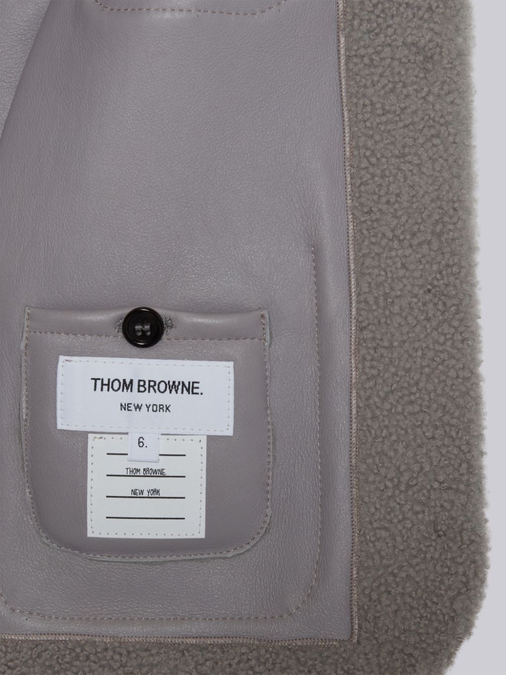 Thom Browne Shearling 4-Bar Patch Pocket Button Jacken Jungen Grau | YDL21Q95869