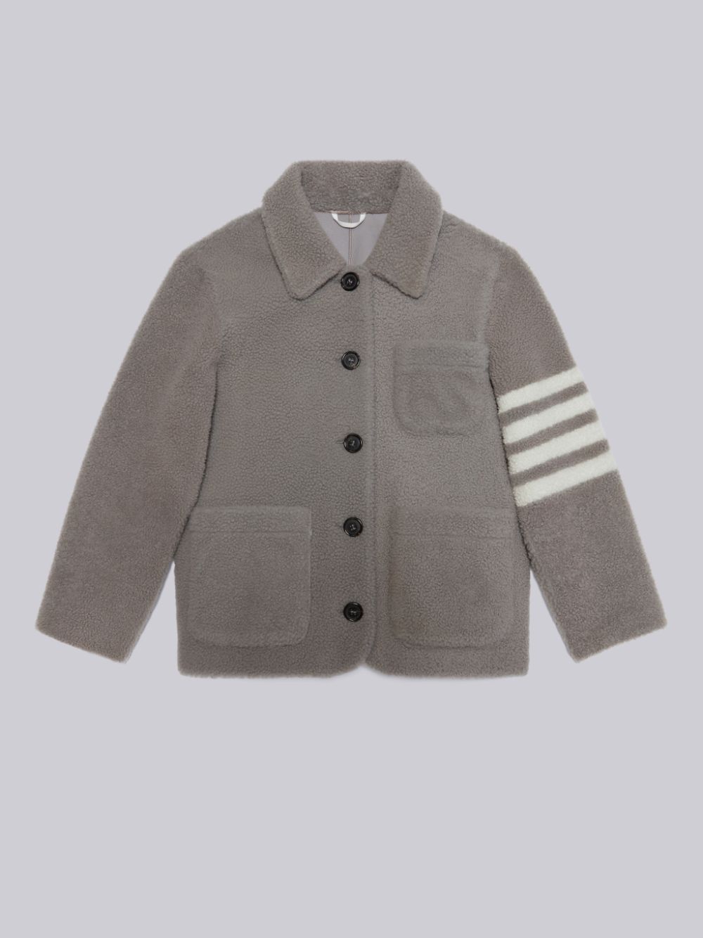 Thom Browne Shearling 4-Bar Patch Pocket Button Jacken Jungen Grau | YDL21Q95869