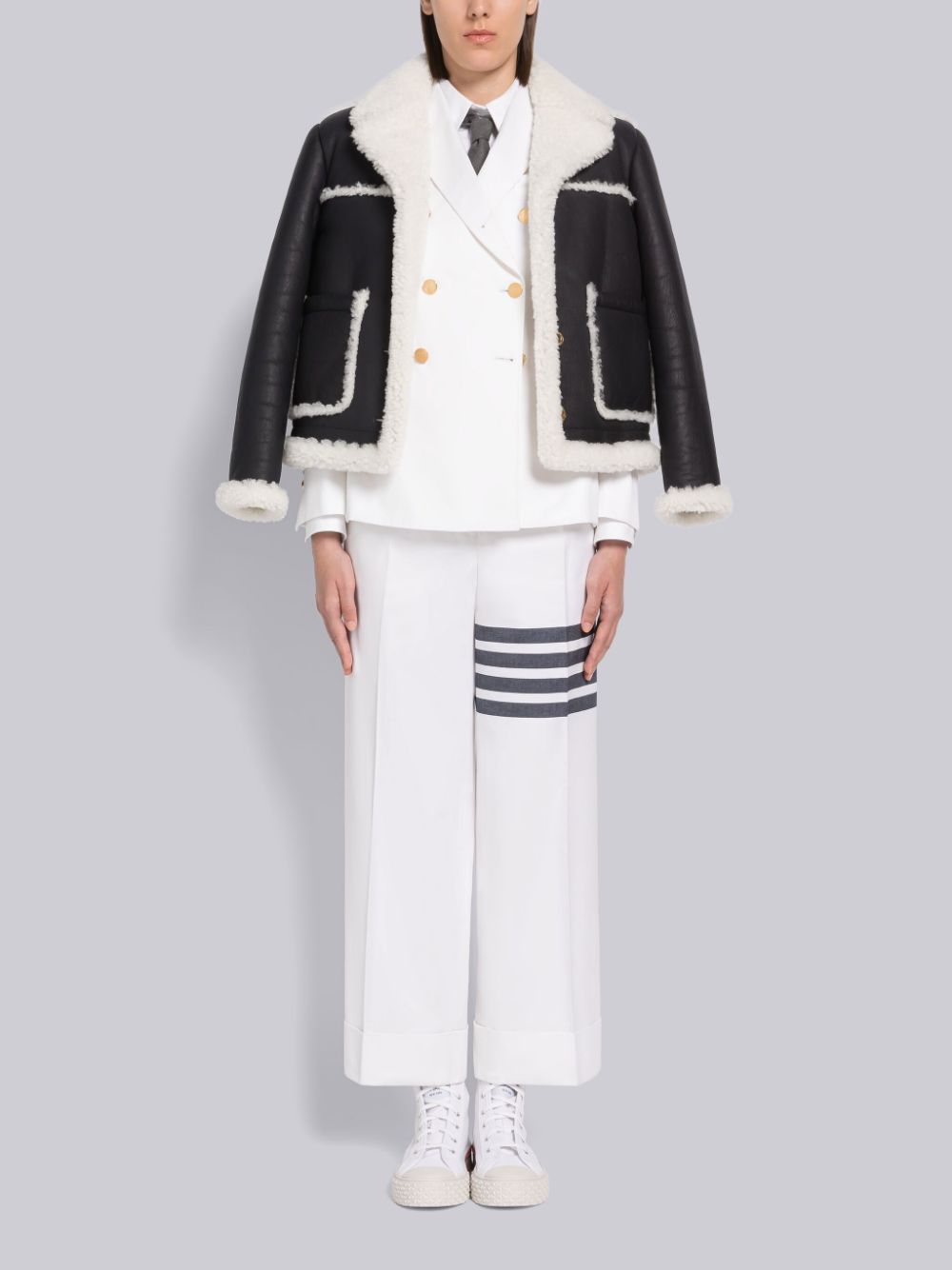 Thom Browne Shearling Patch Pocket Jacken Damen Blau | YRY85V62019