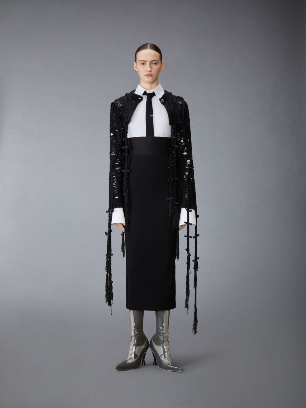 Thom Browne Silk Faille Cummerbund Corset Korsett Damen Schwarz | YLB91P26073
