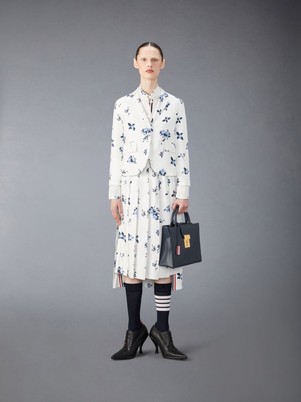 Thom Browne Silk Floral Slim Fit Sport Mäntel Damen Weiß | OKP24Q46989