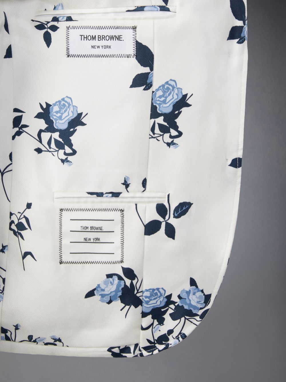 Thom Browne Silk Floral Slim Fit Sport Mäntel Damen Weiß | OKP24Q46989