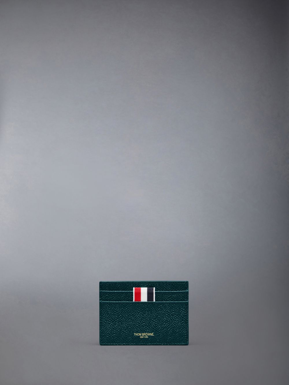 Thom Browne Single W/ Note Compartment in Pebble Grain Leather Kartenhülle Herren Grün | FTX83J20719