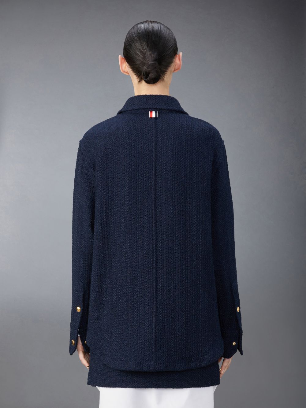 Thom Browne Solid Tweed Shirt Jacken Damen Blau | MPJ27I67819