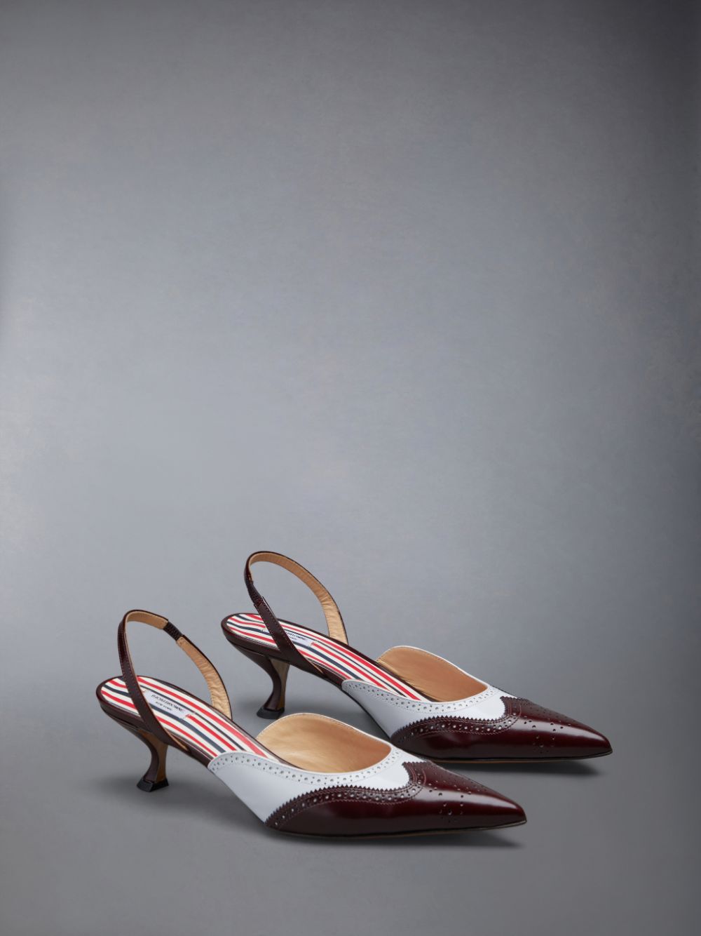 Thom Browne Spazzolato Wingtip Slingback Mules Damen Rot | IKG39Z14434