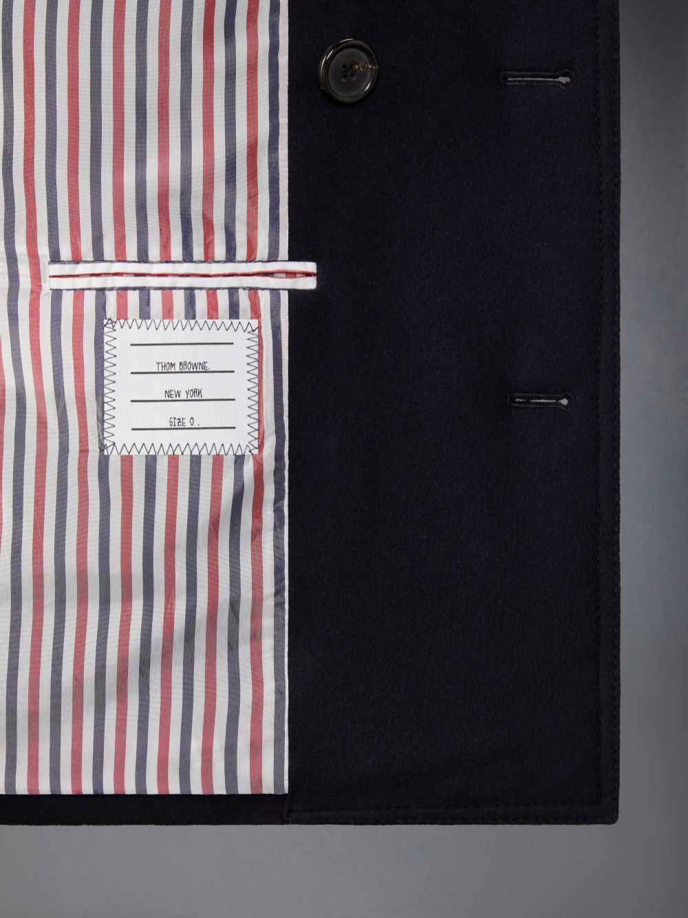 Thom Browne Spring Weight Melton Wool Peacoat Mäntel Herren Blau | BXQ05E66501