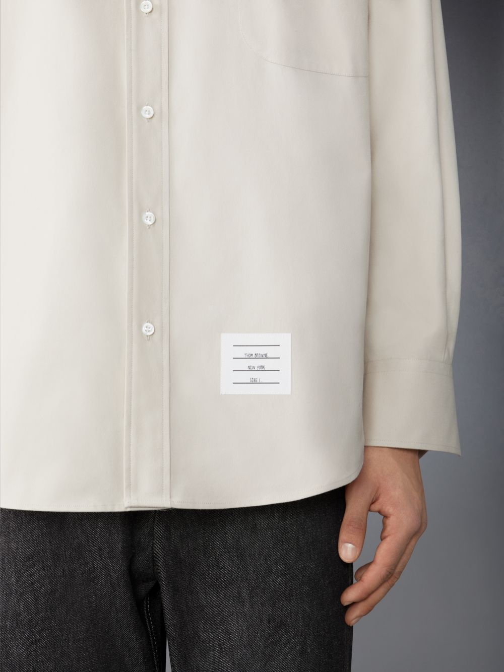 Thom Browne Stripe Cotton Flannel Oversized Hemd Herren Beige | ZBM99D16030