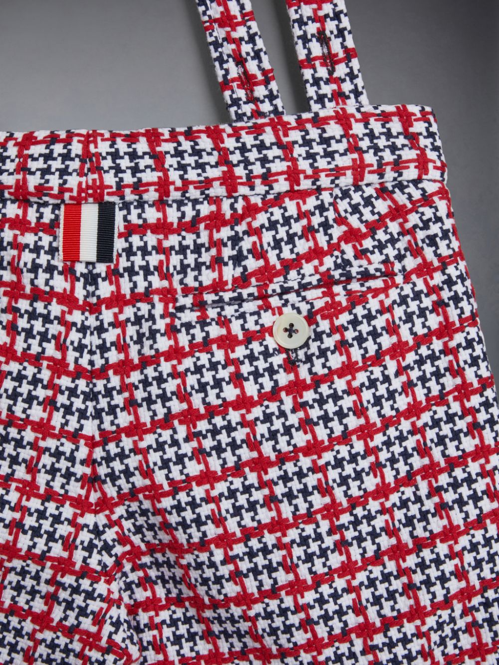Thom Browne Summer Tweed Fray Suspender Kurze Hose Mädchen Weiß | OLP65F72009